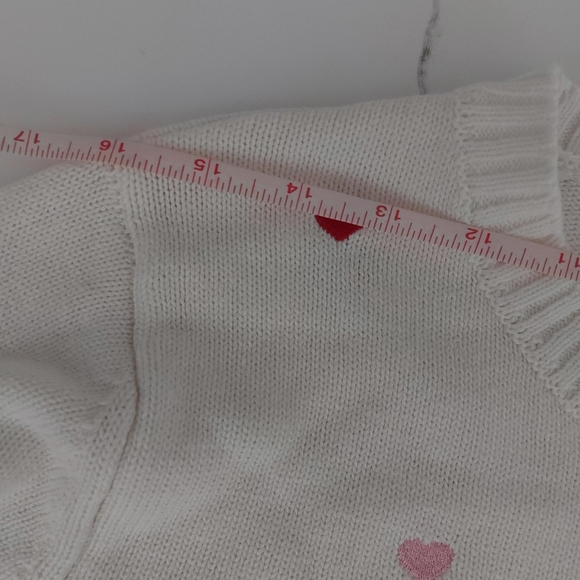 Kiel James Patrick White Cotton Crewneck With Embroidered Hearts Size Medium - Picture 7 of 7